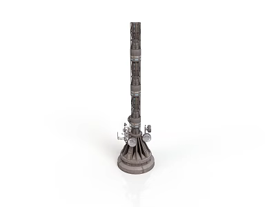 Industrial Style Multi Level Tower Building With Detailed Base Structure 3d model