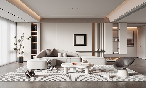 modern living room 3d model