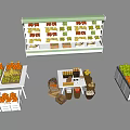 Display Shelves for Fresh Fruits and Vegetables with Multi Tiered Design in Retail Store