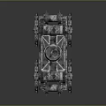 Armored Military Vehicle With Spiked Wheels And Metallic Reinforced Design