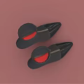 Black Leather High Heel Ankle Boots With Red Heels And Pointed Toe Zipper Design