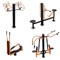 Sturdy Fitness Equipment With Steel Frames Adjustable Handles Seats And Orange Accents