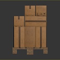 wooden pallet pallet box cardboard box 3d model