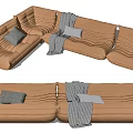 Modern Combination Sofa Multiplayer Sofa 3d model