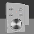 White Digital Control Panel With Numeric Buttons And Round Knob Design