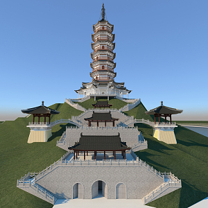 Chinese-style Pagoda Ancient Pagoda 3d model