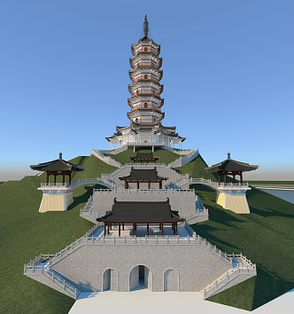 Chinese-style Pagoda Ancient Pagoda 3d model