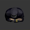 Professional Man in Pilot Uniform Standing with Crossed Arms and Cap