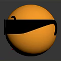 Decorative Ornament Set with Yellow Emoji Wearing 3D Glasses Red Blue Lenses