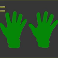 Pair of Black Leather Gloves With Five Fingers And Knitted Cuffs Design