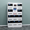 Public Smart Locker Facility With Multiple Compartments Digital Screen And Secure Storage 3d model