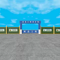 Construction Project Entrance Gate With Quality Engineering Fence And Blue Sky 3d model