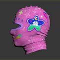 Pink Balaclava With Colorful Star Patterns For Costume Character And Mythical Creature