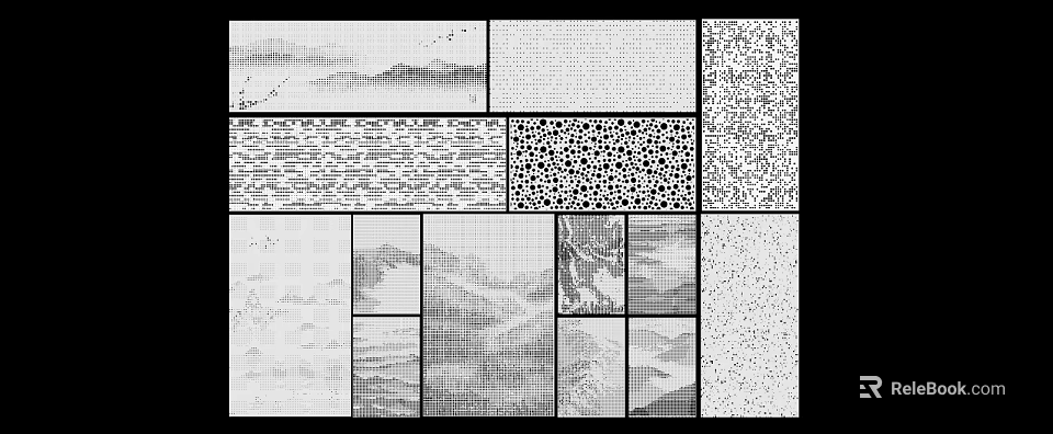 Decorative Feature Wall Design With Various Textures And Landscape Pattern Samples 3d model