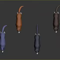 Various Colored 3D Modeled Fox Characters Designed for Game and Movie Roles