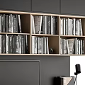 Modern Black Desk And Chair Set With Bookcase Books Lamp And Plant