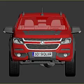 Red Modern Pickup Truck With Sleek Body And Stylish Exterior Design