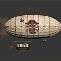 Steampunk Airship Structure With Striped Envelope Red Motifs And Propellers 3d model