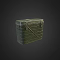 Durable Green Military Style Storage Box With Metal Buckles And Cross Straps