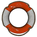 Commercial Safety Equipment High Visibility Red And White Lifebuoy With Rope