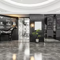 Modern Luxury Brand Store with Giorgio Armani Dior Chanel Fendi Black Horse Sculpture and Marble Floor