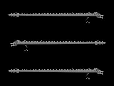 Ancient Dragon Headed Spiked Polearms With Intricate Design And Details 3d model