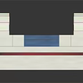 Industrial White Mechanical Base With Red Accents And Blue Grid Design