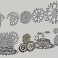 Intricate Metal Gears Display With Various Sizes Shapes And Decorative Details