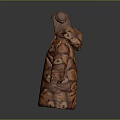 Brown Hooded Coat With Teddy Bear Patterns And Bear Ear Design