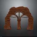 Red Brick Archway Structure With Decorative Columns And Detailed Brick Design