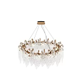 Elegant Crystal Leaf Chandelier With Gold Frame Modern Home Decor Design