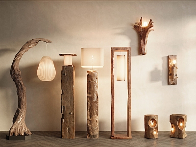 Log lamp Log floor lamp Wall lamp 3d model