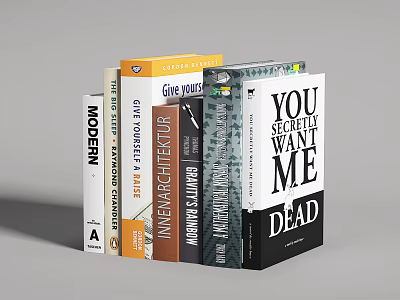 Colorful Books Collection Featuring Modern Architecture And Various Topics Covers 3d model