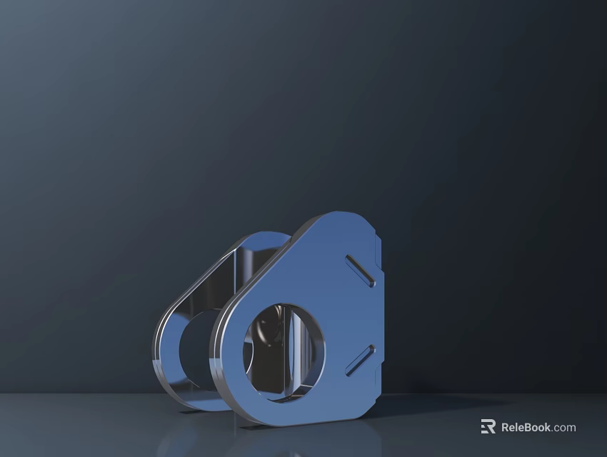Blue Metallic Public Facility Component With Circular And Rectangular Shapes On Dark Background 3d model 