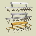 Modern Multi Layer Clothes Hangers in White and Gold for Wardrobe Organization