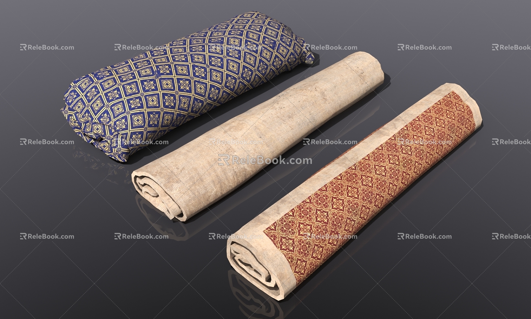 Quilt fabric mat pavement 3d model