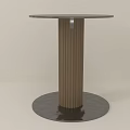 Modern Textured Round Metal Side Table With Fluted Column Base For Elegant Living Room Decor