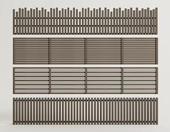 Modern Fence Courtyard Fence Anticorrosive Wooden Fence Enclosure 3d model