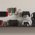 Gaming Accessories Collection With Nintendo Switch Joy Con Controllers Headphones And Console 3d model
