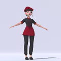 Modern game character waiter 3d model