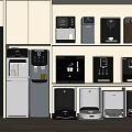 Modern Interior Design With Various Household Appliances And Kitchen Display Shelves