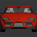 Red Two Door Sports Car With Sleek Aerodynamic Design And Black Wheels