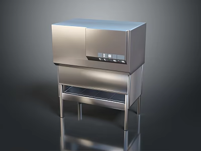 Stainless Steel Computer Server Rack Cabinet With Door Shelf And Legs Design 3d model