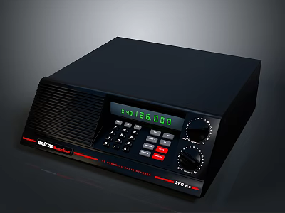 Black Electronic Device With Green Display Digital Numbers 126000 Buttons Knobs And Red Accents 3d model
