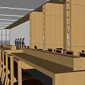 Library Reading Area Bookstore Cultural Center Reading Area Book Bar Bookshelf 3d model