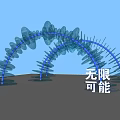 Blue Crystal Like Arch Structure With Starry Sky And Infinite Possibilities 3d model