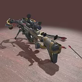 Hunting Compound Bow With Scope Arrows And Quiver Displayed On Wooden Floor