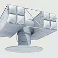 Gray Military Weapon Mechanical Structure With Square Modules And Base Platform 3d model