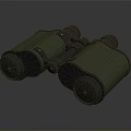 Green Binoculars With Black Accents And Round Glass Lenses Design