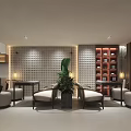 Specialty Store Interior With Wooden Walls Layered Bookshelves Green Plants And Stone Decor